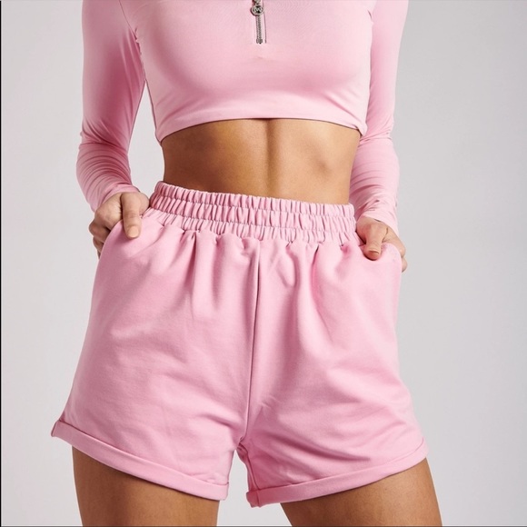 Meshki Pants - Meshki Tahlia Loopback Shorts Pink